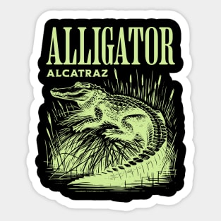 Alligator Alcatraz Vintage Swamp Wildlife Florida Badge Sticker